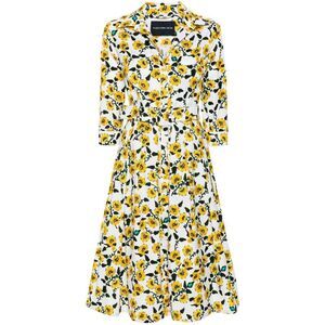 SAMANTHA SUNG Audrey Floral Print Midi Dress Women WHITE Dresses